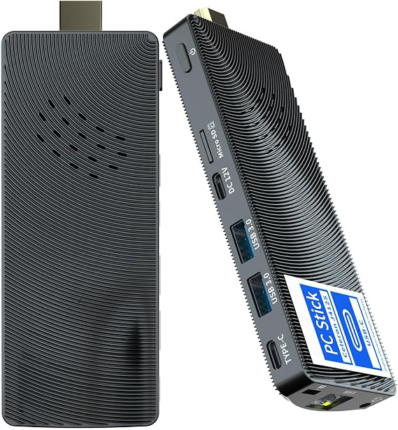 Mini PC Stick, Intel J4105 Fanless Desktop Computer, 8GB RAM 128GB eMMC, Support 4K@30Hz Monitor, 1080P Smooth Video, HDMI, WiFi, for Home Office Digital Signage