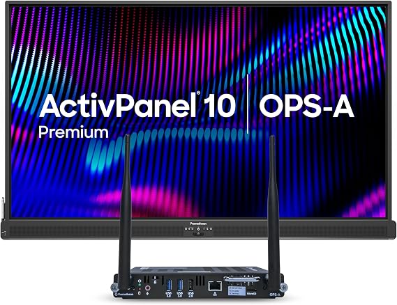 Promethean ActivPanel 10 Premium 86" High Specification Digital Whiteboard for Office or Class, 4K UHD, OS Flexible Device, Panel & Wall Mount Included, Bundled 4GB Android OPS, 3 Year Onsite Support