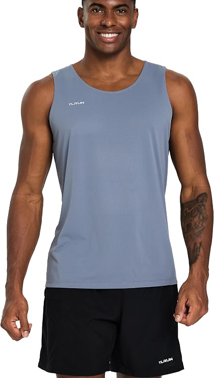 TLRUN Men’s Lightweight Running Vest Quick Dry Marathon Tank | Ultra-lightweight running vest with breathable quick-dry fabric for training, racing and marathon performance.