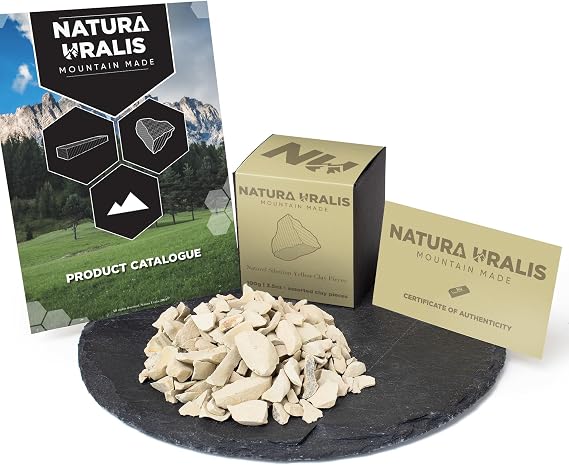 Natura Uralis Siberian Yellow Clay | 100g of Natural Clay, Pastel to Golden Yellow - Amazing Crunch, Satisfying Earthy, Velvety and Firm Texture, ASMR Sensation