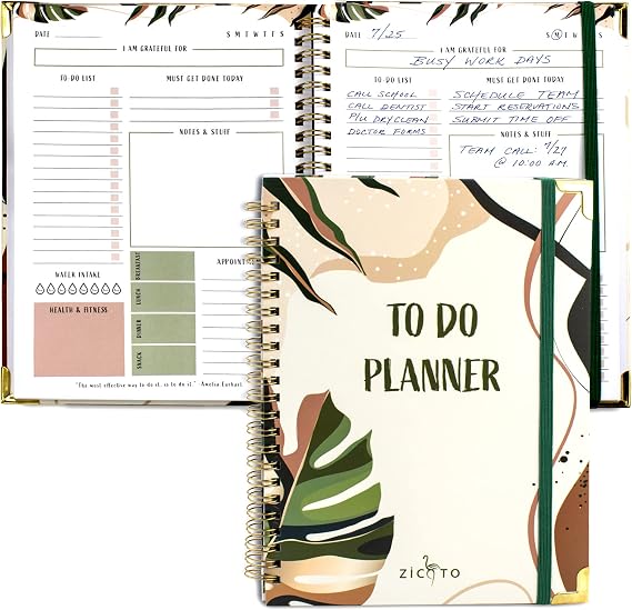 Beautiful To Do List Notebook - Aesthetic Daily Planner to Easily Organize Your Tasks And Boost Productivity - Stylish Undated Planner And School or Office Supplies For Women | Easily Organize Your Tasks and Boost Productivity - Cute School or Office Supplies to Plan Every Day