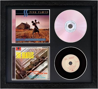 Double CD Frame with Double CD Booklet, Frame 2 CDs,CD Music Display Frame for Disc and CD Box, Signed CD Frame Display Case with Real Glass for Wallmount