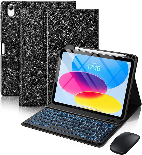 Hamile for iPad A16 11th 10th Generation Case with Keyboard - Wireless