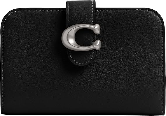 COACH Soft Grain Leather Tabby Wallet, LH/Black , One Size
