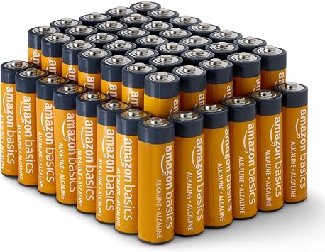 Amazon Basics 48-Pack AA Alkaline High-Performance Batteries, 1.5 Volt, 10-Year Shelf Life, Long-lasting, No Leakage