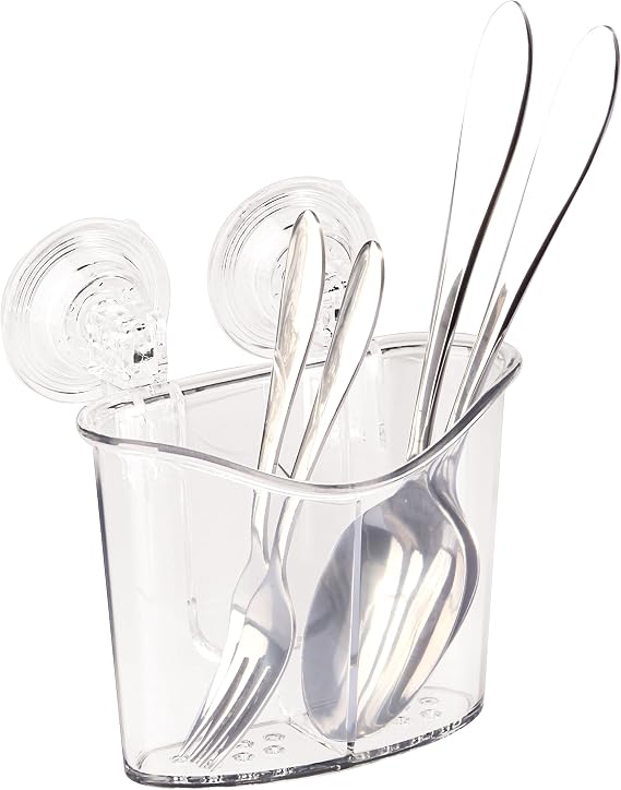 Better Houseware in-Sink Cutlery Holder, Large, Clear