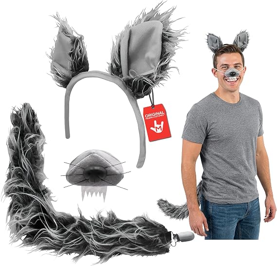 Nicky Bigs Novelties Wolf Ears & Tail Set, Gray Costume Accessories