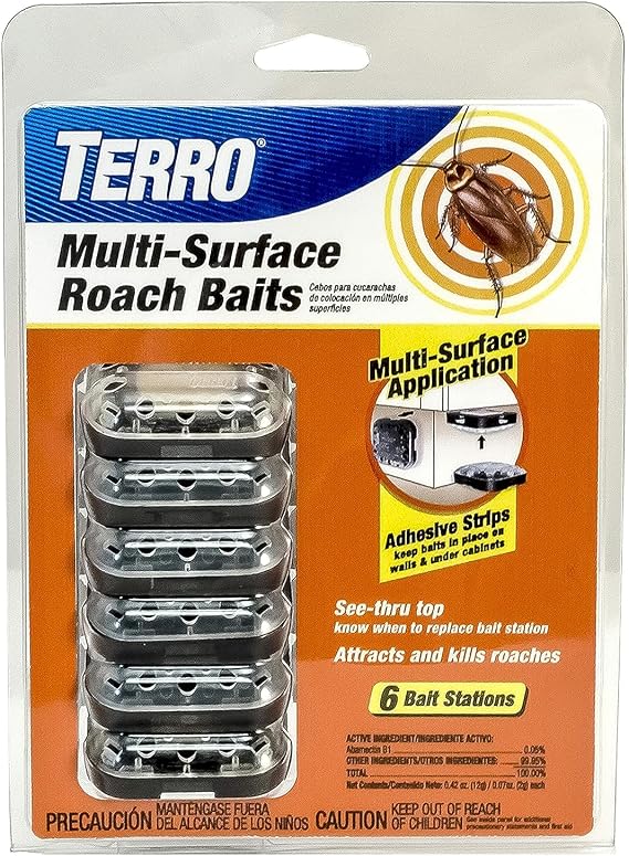 TERRO Multi-Surface Roach Bait Stations, 6-Pack