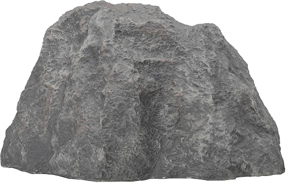 Gardenised Decorative Outdoor Weather-Resistant Artistic Artificial Faux Stone Rock, Garden Patio Granite Grey Fiberglass Stone, Charm Shaped