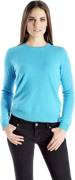 Cashmere Boutique 100% Pure Cashmere Crew Neck Sweater for Women Long Sleeve, Classic Style, Soft and Warm Pullover Sweater
