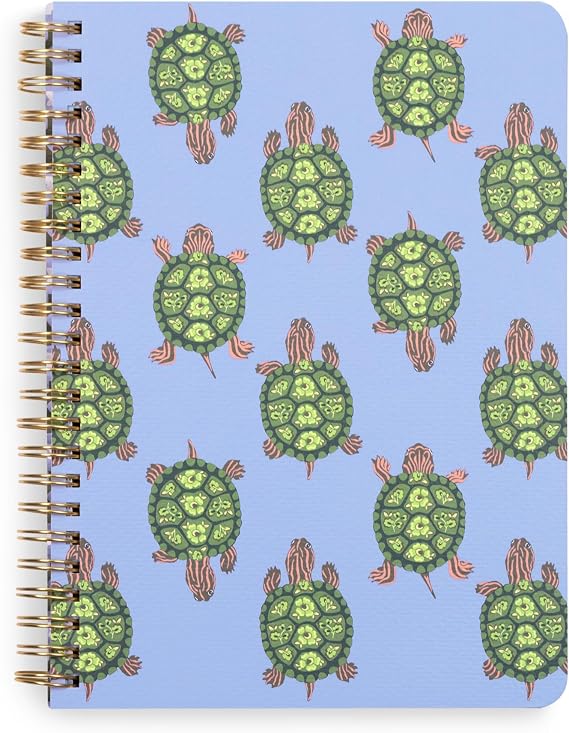 Vera Bradley Mini Spiral Notebook, College Ruled Paper, 8.25" x 6.25" with Pocket and 160 Lined Pages (Slow Dance)