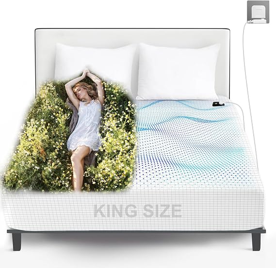 Grounding Bed Sheet King Size,Grounding Sheet Earthing Sheets UK | Grounding Fitted Sheet with 10% Silver Fiber & 90% Organic Cotton,Full Wrap Grounding Mat Earthing Bed Sheet for Better Sleep