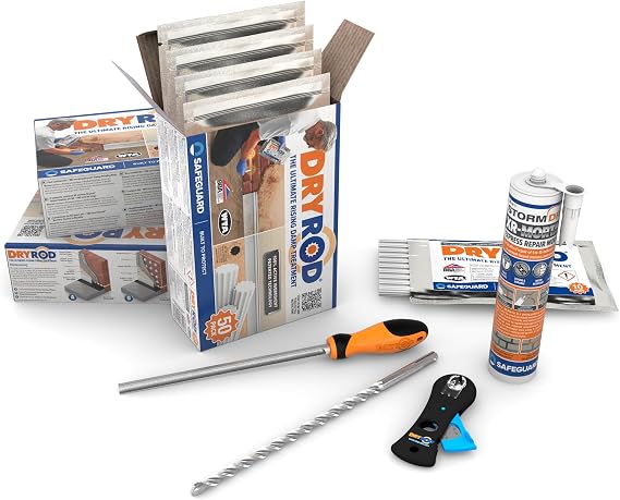 Dryrod DPC Damp Proofing Rods Kit: Treats 19 Linear metres (9" wall) - BBA Approved Rising Damp Treatment in Walls. Stronger Than DPC Injection Creams