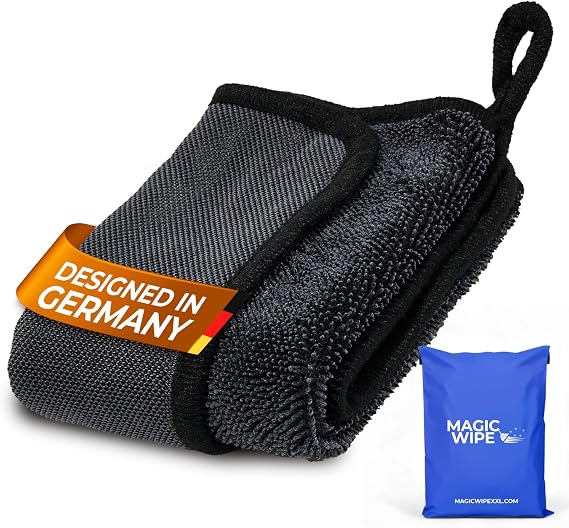 MagicWipe® Microfibre Cloth - 1 Pack 30 x 40 cm Dual Sided Cleaning Cloth - 600 GSM All Purpose Streak Free Diamond Wave Polishing Cloth for Kitchen Worktops, Glass, Mirrors, Bathrooms, Car