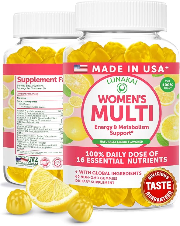 Lunakai USA Made Womens Multivitamin Gummies, 60ct