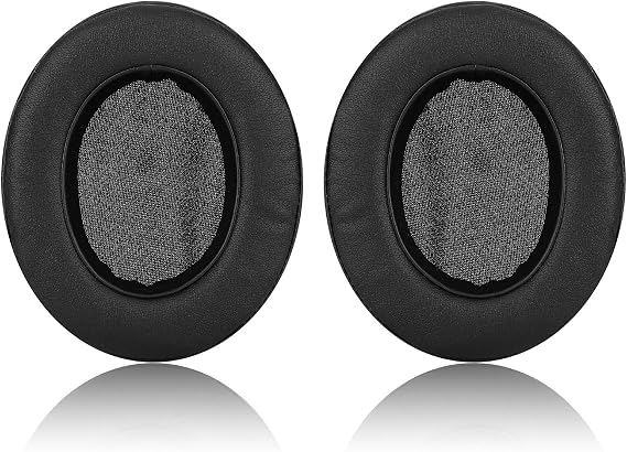 Replacement Ear Pads Cushion Cover with Protein Leather & Memory Foam for Razer Nari, Ultimate, Essential, Kraken Kitty, Kraken Tournament Edition Headset ONLY Oval (Black)