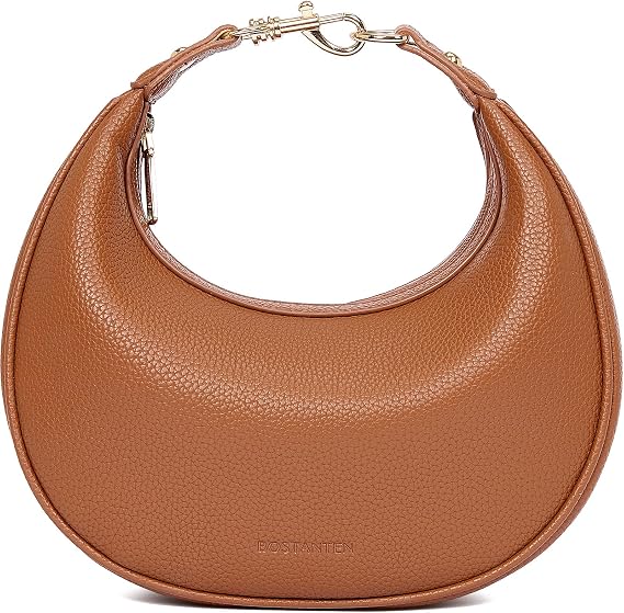 BOSTANTEN Crossbody Purse Crescent Shoulder Bags for Women Trendy Vegan Leather Clutch Handbag Removable Strap