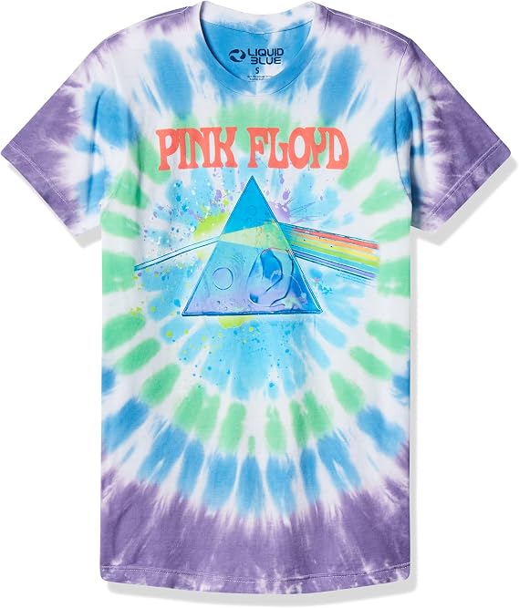 Liquid Blue Men's Pink Floyd Dark Side Oil Paint Tie Dye Short Sleeve T-Shirt