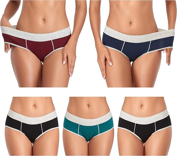 Cotton Underwear for Women Mid Rise Hipster Panties Full Briefs Stretchy Ladies Full Coverage Panties