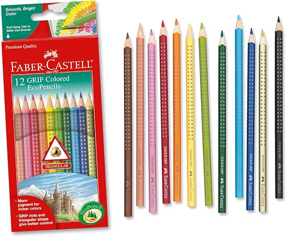 Faber-Castell Grip Colored EcoPencils - 12 Count