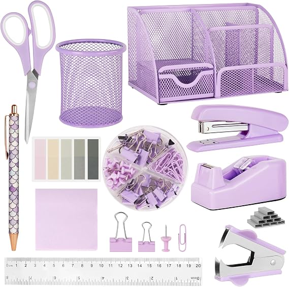 OFFCUP Cute Desk Accessories Set, Office Supplies & Desk Accessory Kit