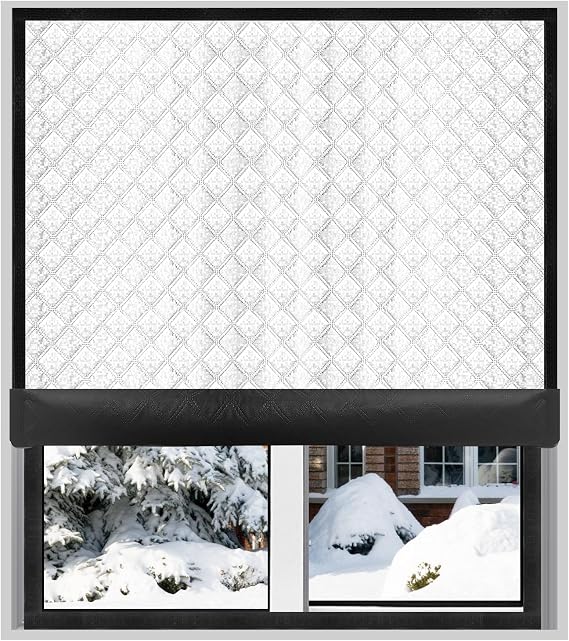 Insulated Window Cover, Veanusiver Upgraded Oxford Cloth Waterproof Thermal Insulated Blackout Window Insulation kit, Fits up to 24x36 inch Windows to Keep Warm in Winter