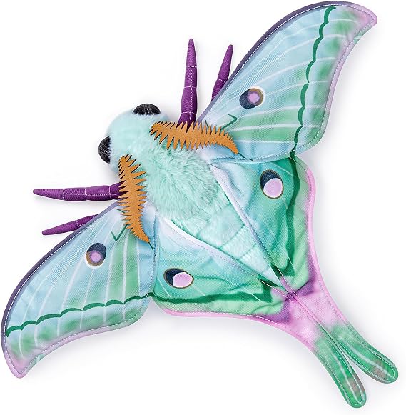 FRANKIEZHOU Simulation Luna Moth Stuffed Animal - Green 15 Inch,Long-tailed Silk Moth Plush Toy, Soft Moth Stuffed Toy for Kids, Baby Gifts,Home Decor, Cuddle Toy