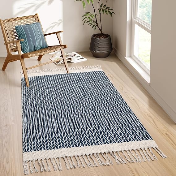 Lahome Boho Bathroom Rugs, 3x5 Washable Area Rug for Kitchen Bedroom Entry
