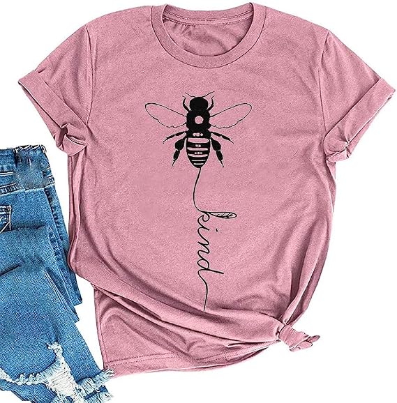 YourTops Women Bee Kind T-Shirt Graphic Shirt