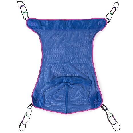 Full Body Mesh Patient Lift Sling Universal Compatibility - Medium Bariatric Polyester Transfer Sling for Hoyer, ProHeal, Invacare, Drive, and Other Patient Lifters - 49.2" L x 42.5" W