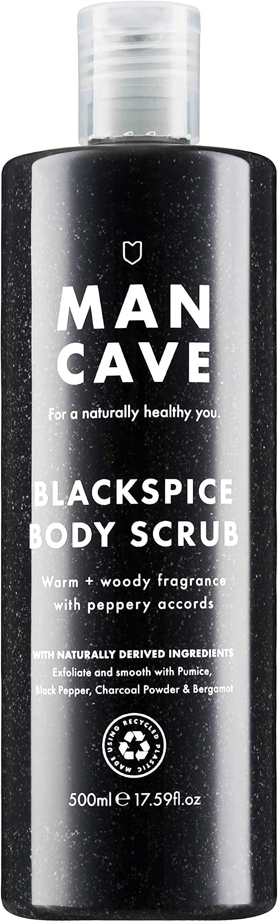 ManCave Blackspice Body Scrub 500ml for Men, Invigorating Body Wash