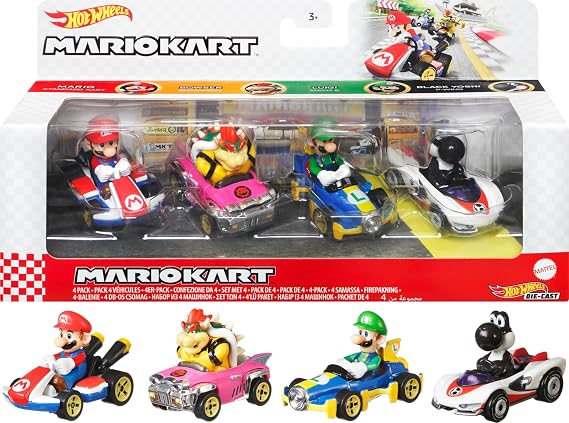 Hot Wheels Mario Kart Set of 4 Die-Cast Toy Cars