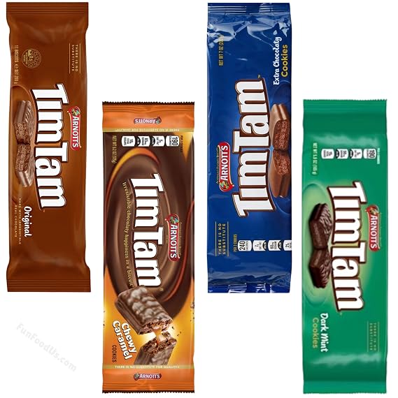 Simpler Tim Tam Choc Cookie Biscuits (Value 4 Packs) Original Choc, Chewy Caramel, Extra Chocolaty, Dark Mint, Aussie Made & Loved
