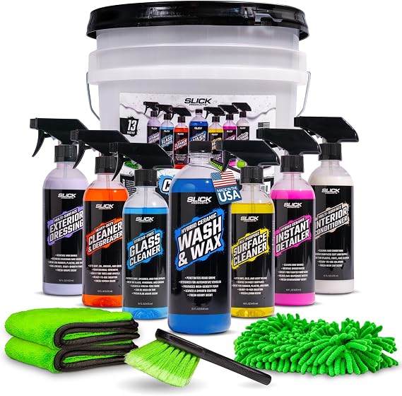 Slick Products Complete Car Wash & Detail Kit - 13 Piece