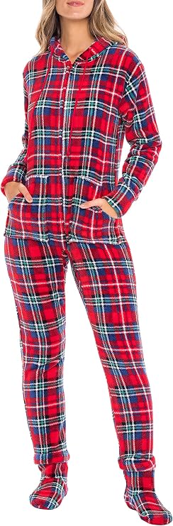 Alexander Del Rossa ADR Men's Long Sleeve Zip Up Plush Fleece Onesie