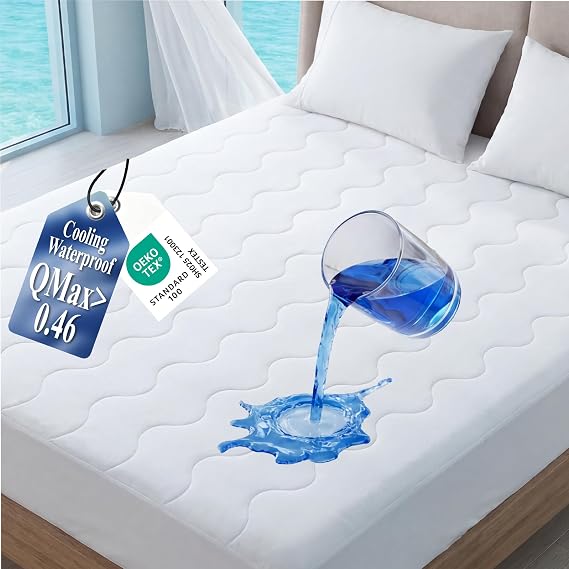 Cooling Mattress Pad for Hot Sleepers, King Waterproof