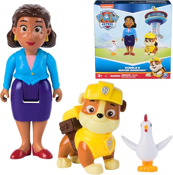 Paw Patrol Rubble, Mayor Goodway & Chickaletta Collectible Figure Pack