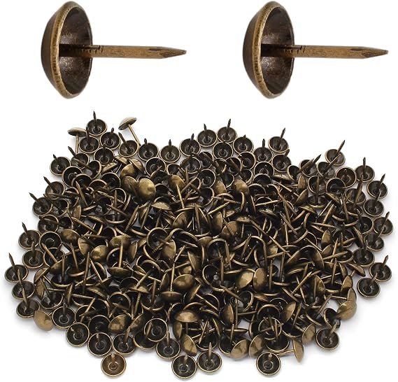Jiozermi 300 Pcs Upholstery Tacks, Bronze, 7/16'' Round Head
