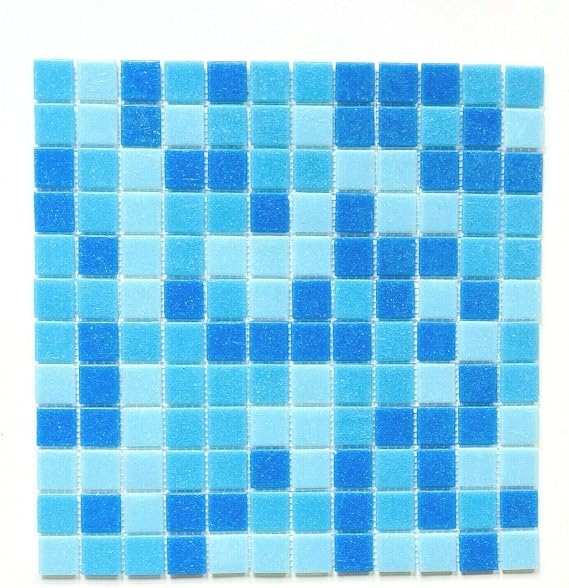 1x1 Pool Blue Spa Glass Mosaic Tile for Pool Backsplash