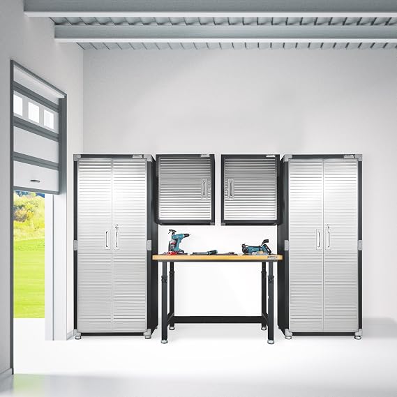 Seville Classics UltraHD 5-Piece Storage Cabinet System with Workbench