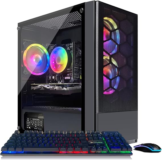 STGAubron Gaming Desktop PC, GeForce RTX 3050 Ti M 8G, Intel Core I7 8th up to 4.1GHz, 16G DDR4, 1T SSD, WiFi 6, BT 5.2, RGB Fan x3, Windows 11 Home