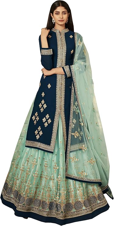 ZIYA New Indian/Pakistani Eid Special Party/Ethnic wear Georgette Straight Ghagra Style Salwar for Womens 45001