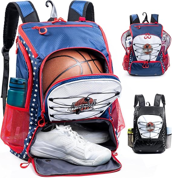 Basketball Bag Backpack with Ball Compartment & Shoe Pocket Gym Bag for Basketball, Soccer, Football, Volleyball Large Capacity Athletic Backpack for Youth & Adults, Basketball Gifts