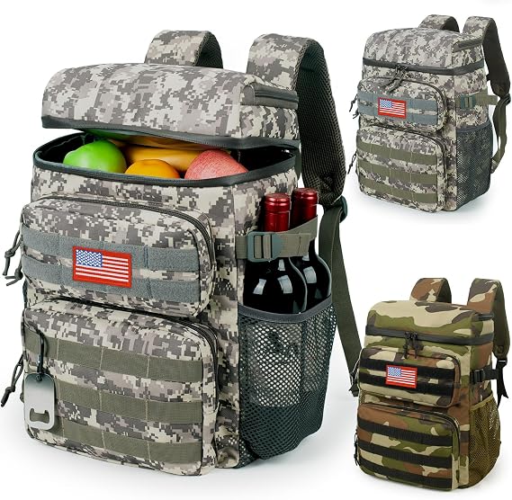Tactical Backpack Cooler for Men,25L Insulated Lunch Ice Chest for Work