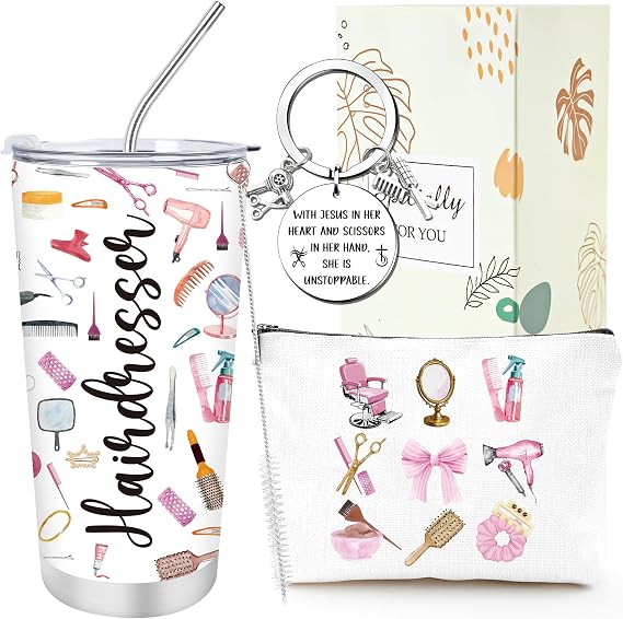 Keluna Hairstylist Gifts for Women - Hairdressers Cosmetology Graduation Makeup Bag Appreciation Gift for Hairstylist Women Men Thank You Gifts for Hair Dresser
