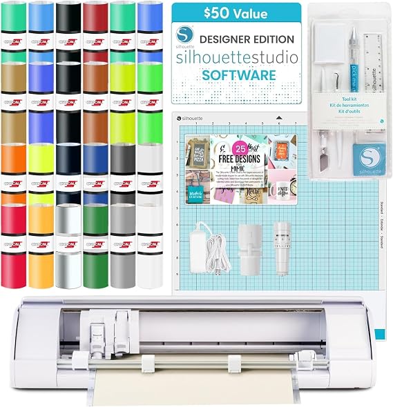 Cameo 4 Extra Bundle Extra Autoblade Tool Kit Cutting Mat Pixel Silhouette Handbook White Edition