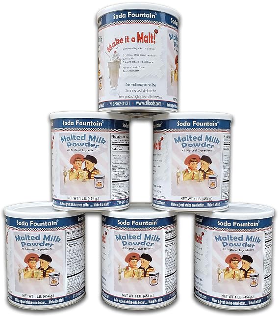 Soda Fountain Malted Milk Powder 1 Lb. (Single) - Malt Powder for Ice Cream and Baking