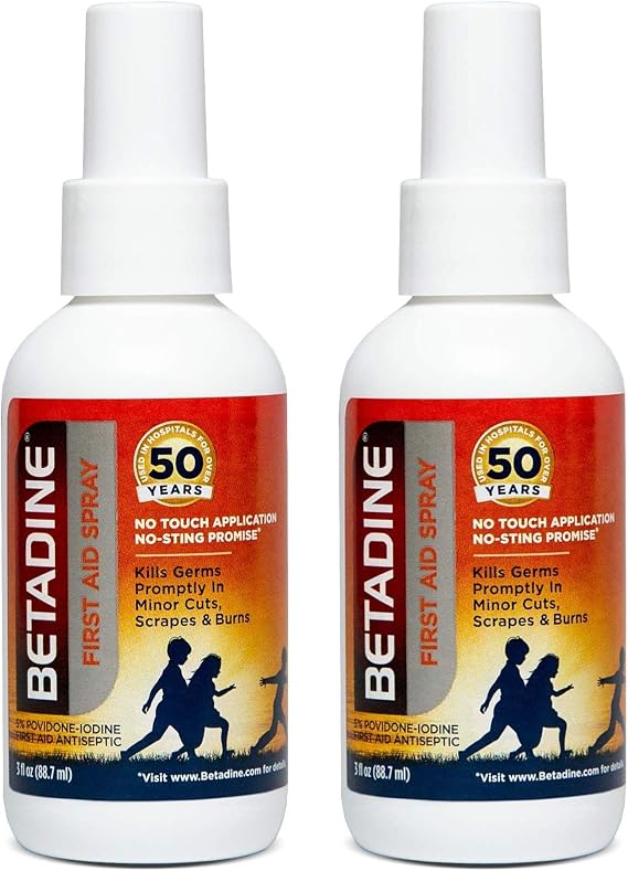 Betadine First Aid Spray - 3 oz, Pack of 2