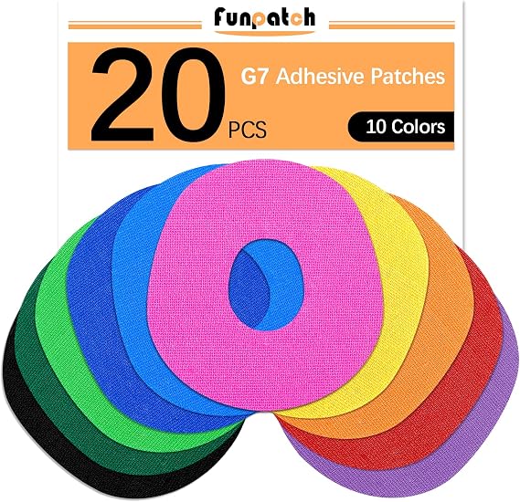 20Pack G7 Over Patches with Hole,Multi-Colored | Waterproof G7 Adhesive Patch Stelo Overpatch 15 Days Protection CGM Tape Hypoallergenic Latex-free
