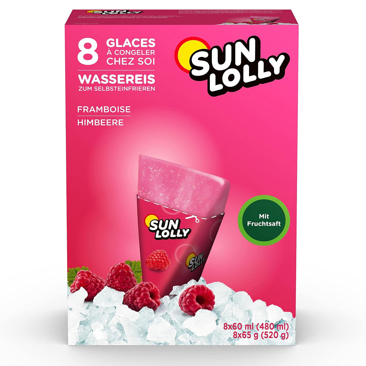 Sun Lolly Ice Cream Raspberry 8 x 60ml